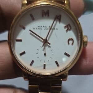Marc Jacobs Gold and White Timepiece